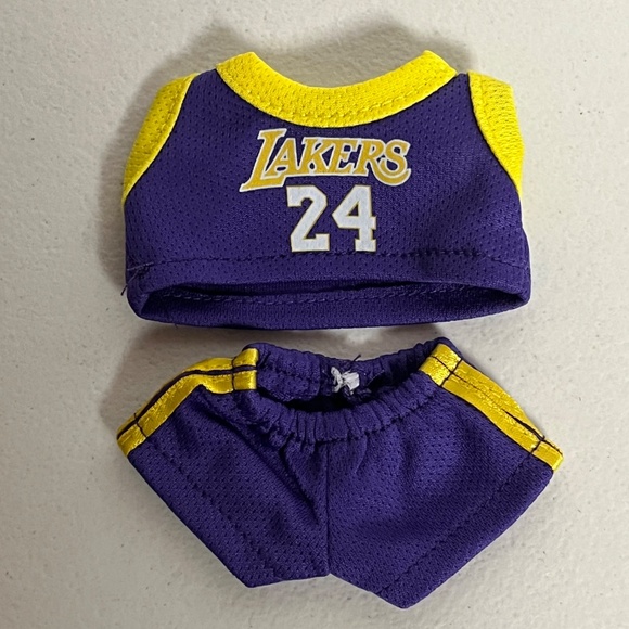 La Lakers 24 Jersey Sneakers 3 Piece Outfit For Labubu Sneaker Shoes Purple - Picture 2 of 8